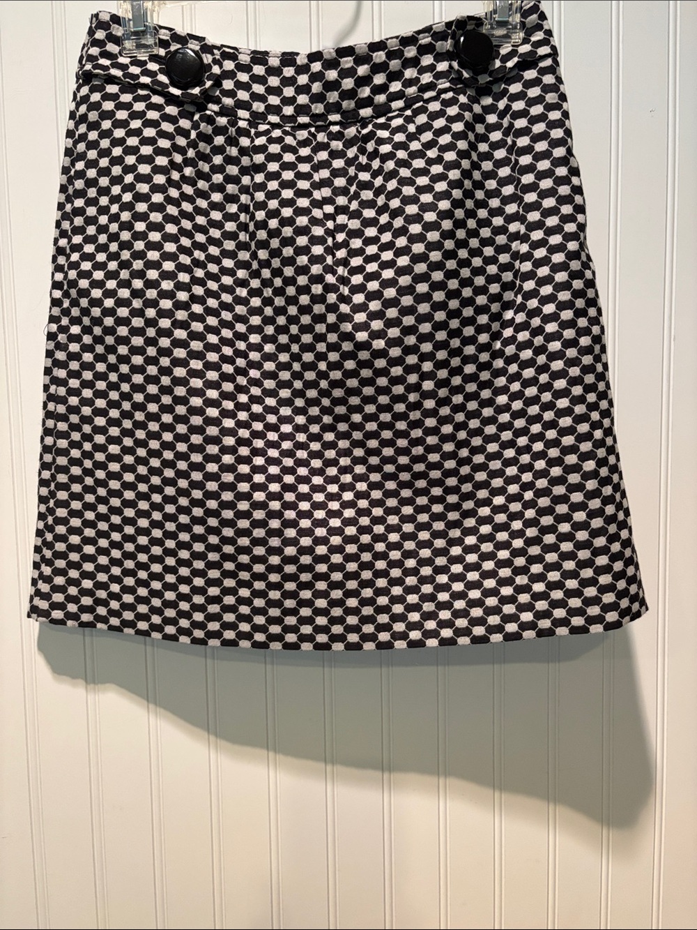 Banana Republic Factory Black and White Mini Skirt with Button Detail Size 0
